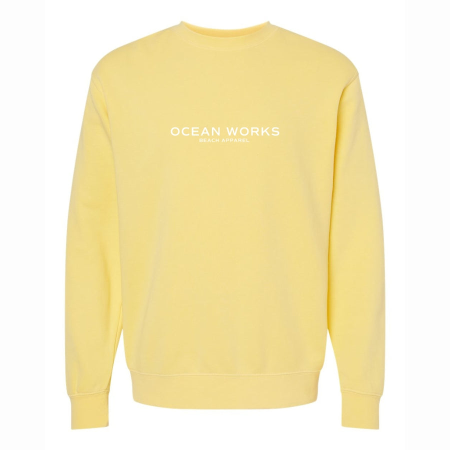 yellow crew neck sweatshirt