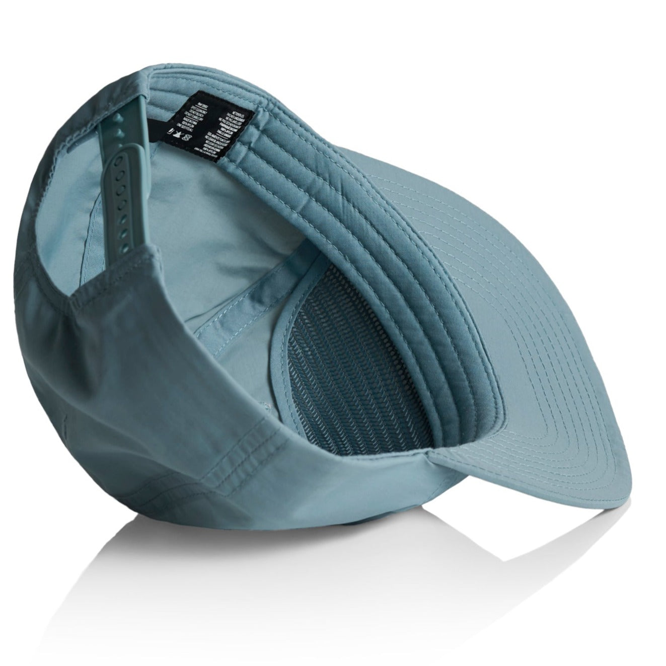 underside of turqoise hat