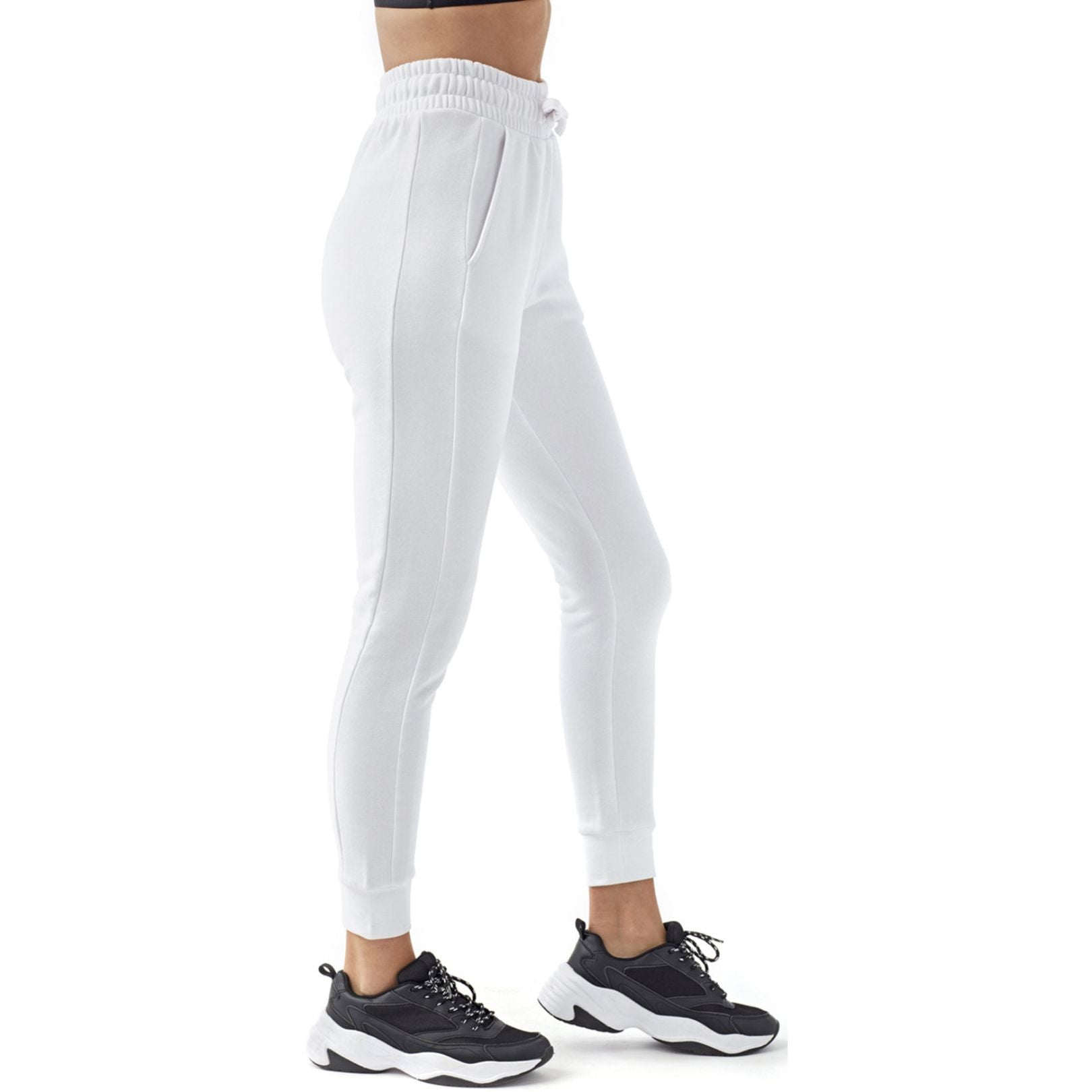 white stretchy joggers for coastal women