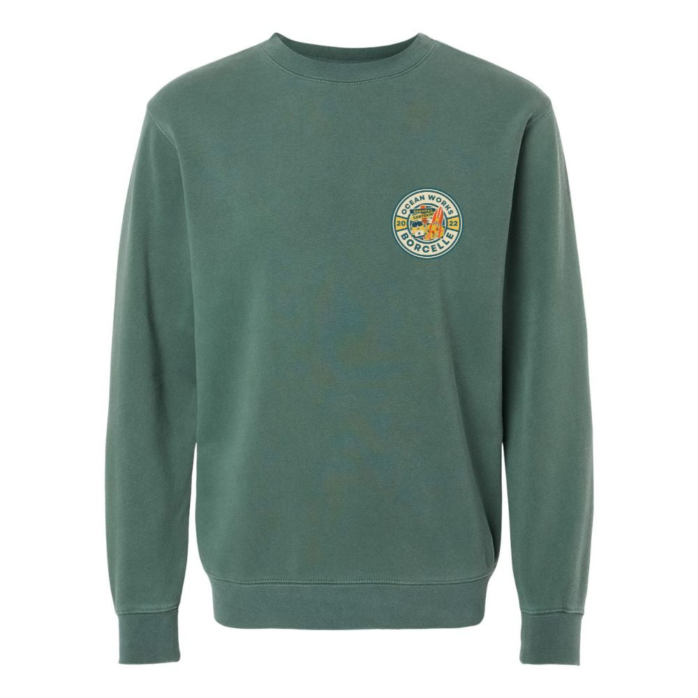 badge crewneck sweatshirt coastal