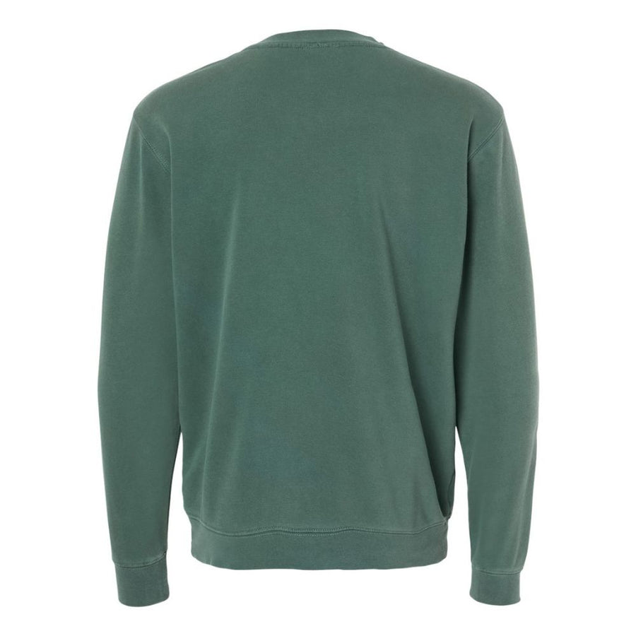 back of green sweatshirt