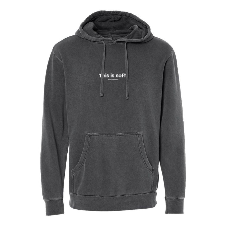 THIS IS SOFT" OW HOODIE BLACK FRONT
