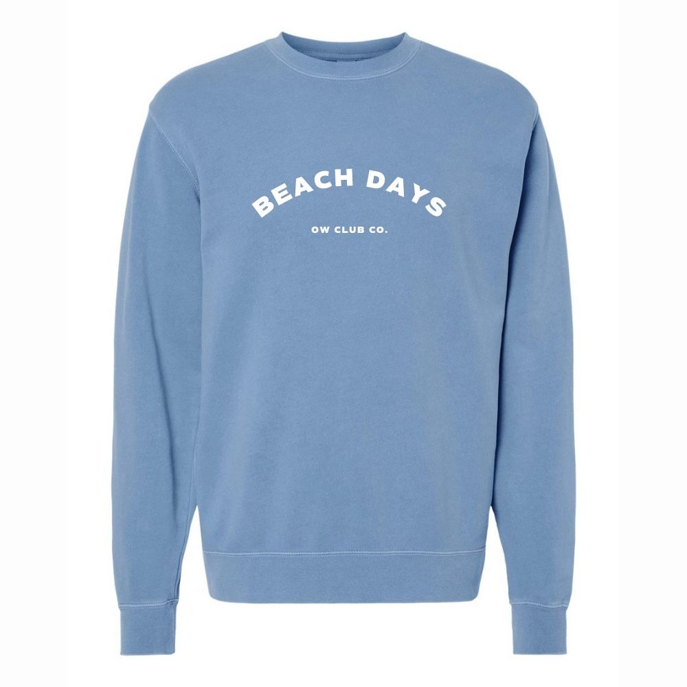 blue crew neck sweatshirt