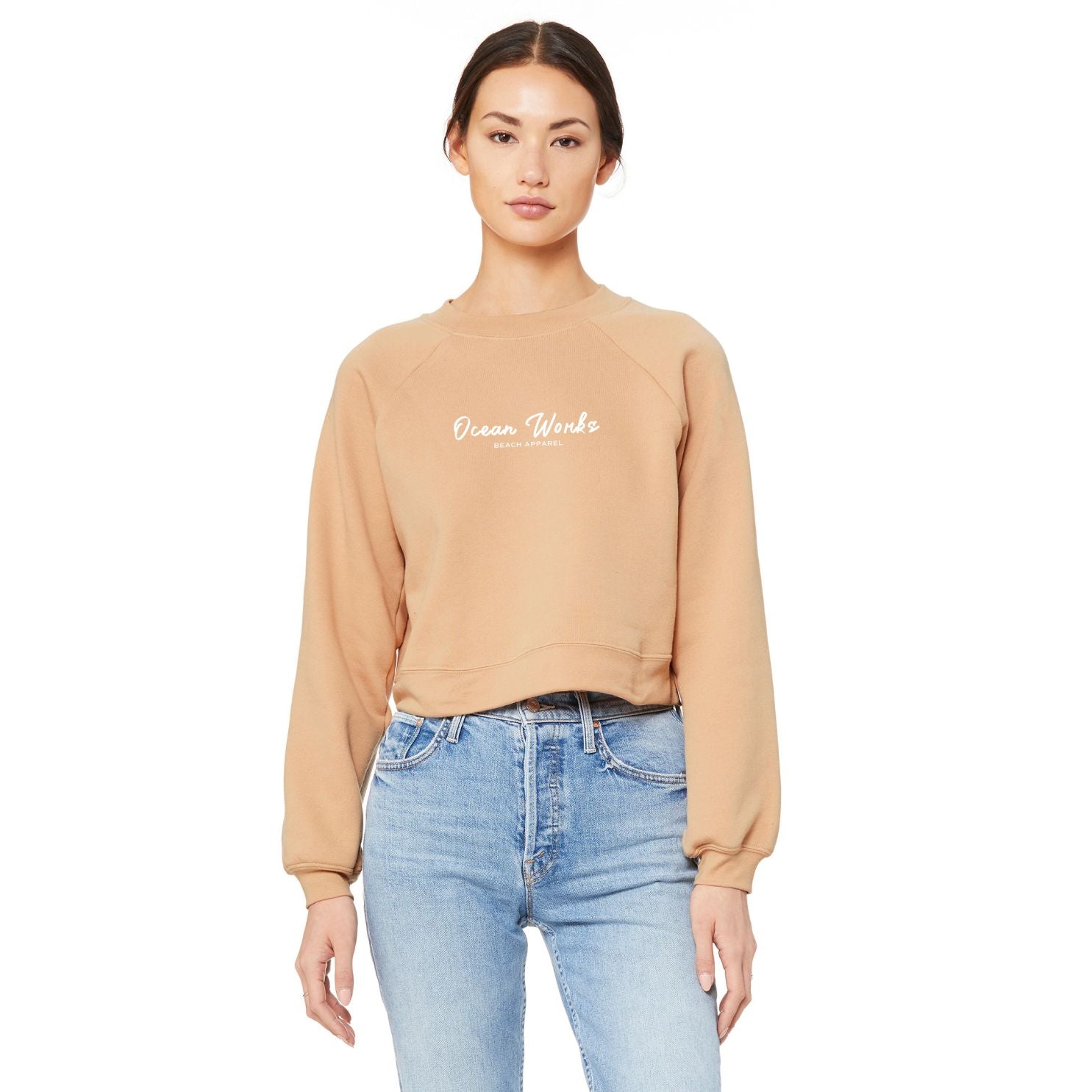 cropped coastal cursive sweatshirt