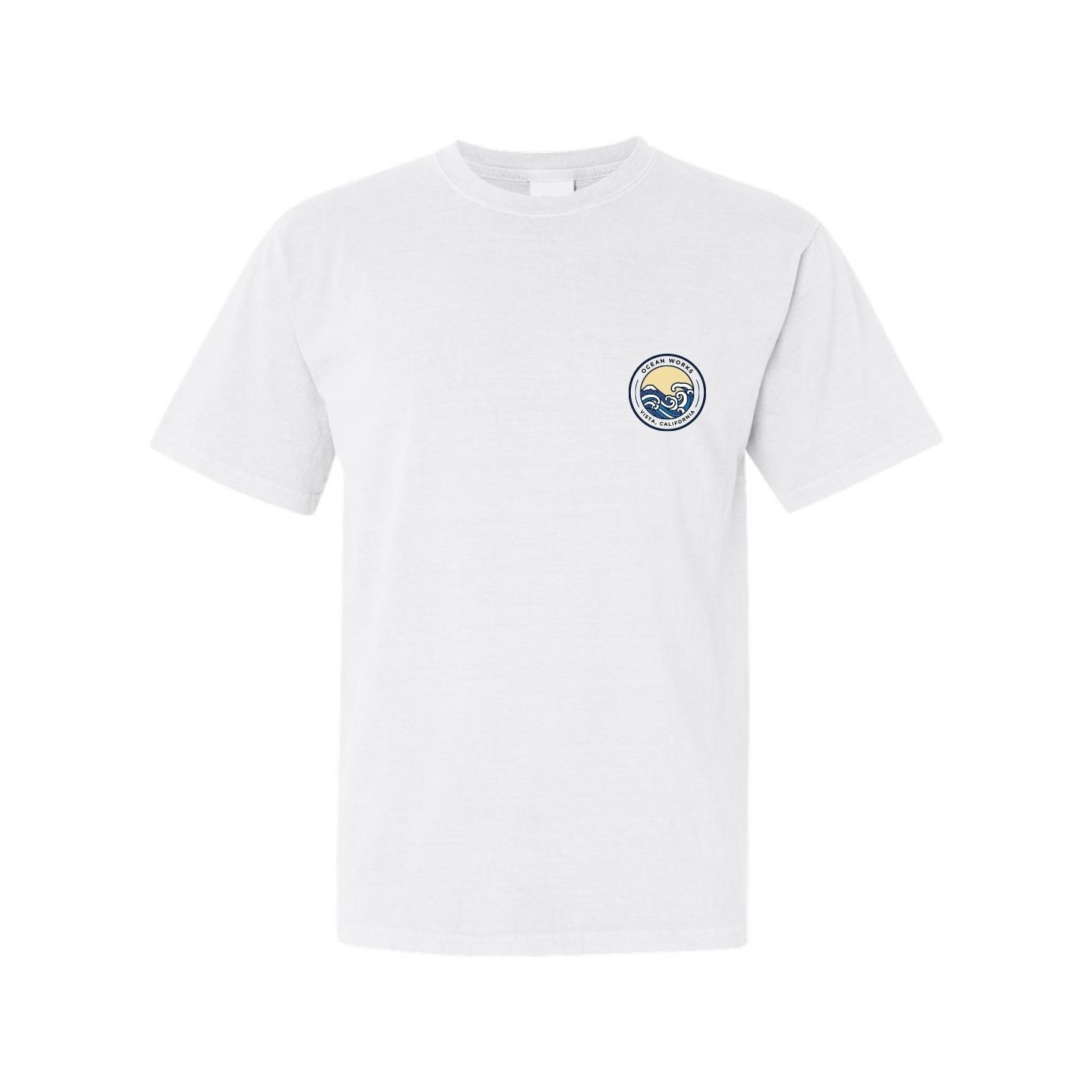 wave badge white tee