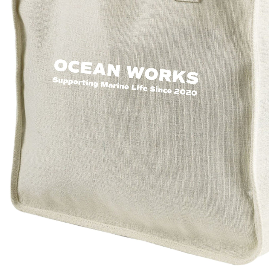 supporting marine life since 2020 on hemp tote