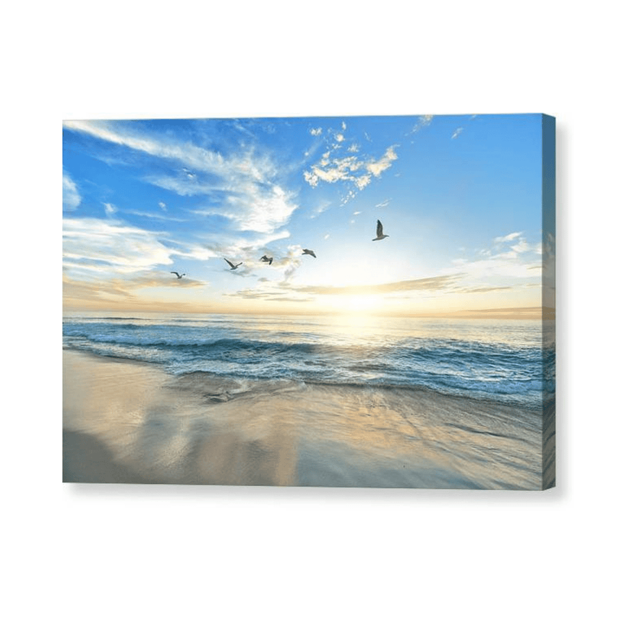 Birds over Sunset - Canvas Print - Ocean Works