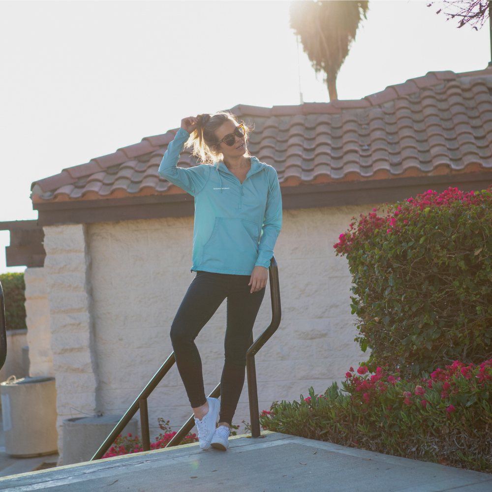 teal windbreaker for women