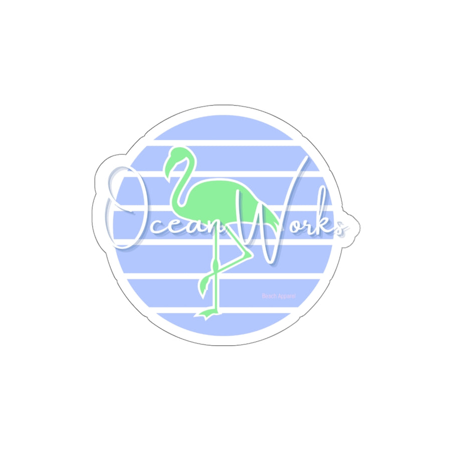 Purple and Green Flamingo Stickers - Ocean Works