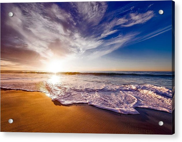 Smooth Tide with Clouds - Acrylic Print - Ocean Works